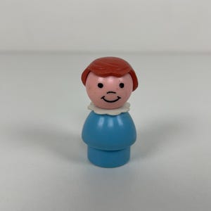 Vintage Fisher Price ljusblå flicka Bob skulpterad framsida, extremt sällsynt, i gott skick