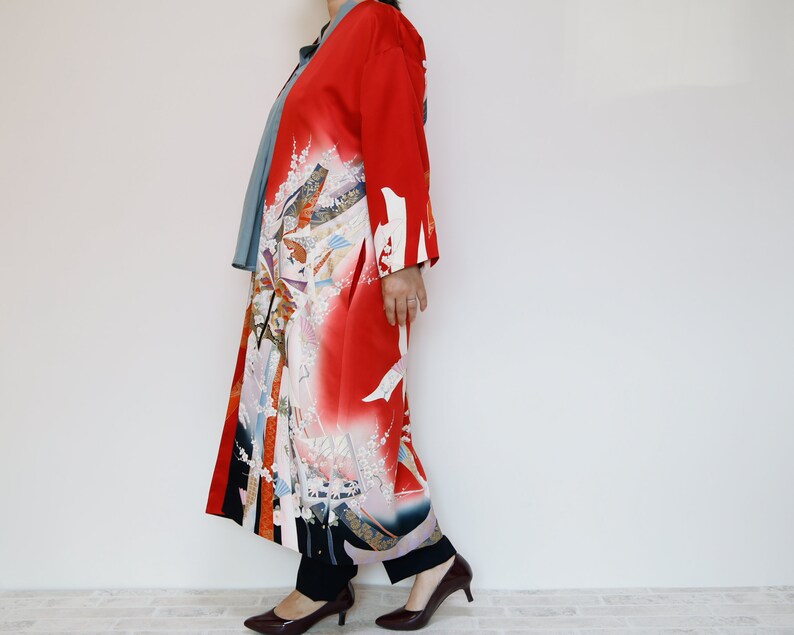 KIMONO Gown Coat upcycled from vintage Japanese Kimono image 9