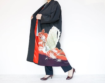 KIMONO Long COAT -from vintage Japanese KIMONO　kimono remake  one of a kind