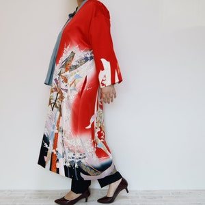 KIMONO Gown Coat upcycled from vintage Japanese Kimono image 8