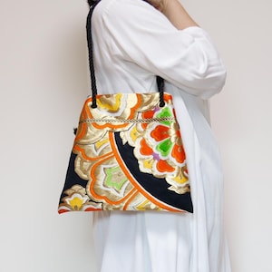 FUJIYAMA BAG | Vintage Kimono 2Way Mini Bag | Wear as Shoulder or Crossbody | Minimalist Japanese Design | Lightweight  One of a Kind Gift