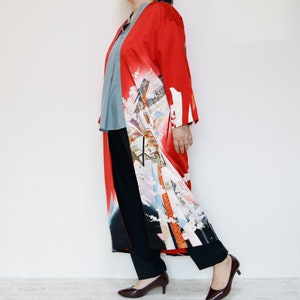 KIMONO Gown Coat upcycled from vintage Japanese Kimono image 10