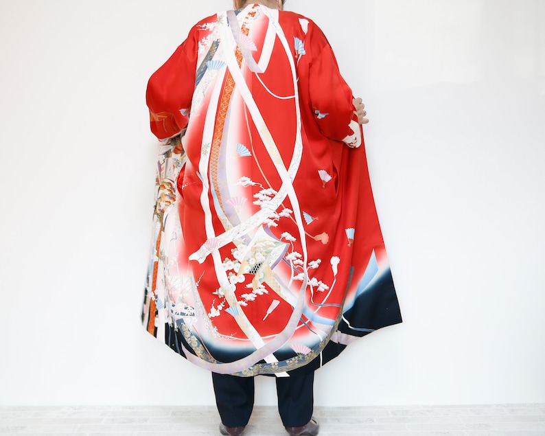 KIMONO Gown Coat upcycled from vintage Japanese Kimono image 4