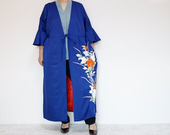 KIMONO Wrapped Dress'n Coat - A one-of-a-kind 2-way dress coat made from kimono! Kimono remake