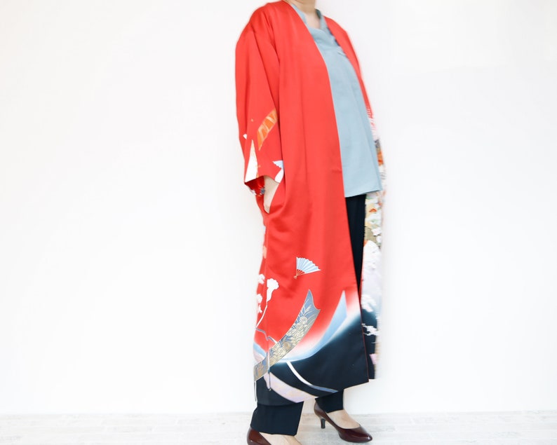 KIMONO Gown Coat upcycled from vintage Japanese Kimono image 2