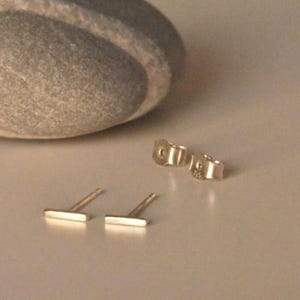 Silver Micro Bar Studs