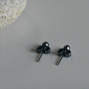 Oxidised Silver Micro Ball Studs image 2