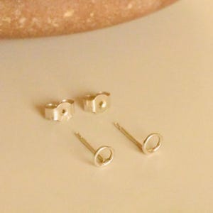 Micro Silver Circle Studs