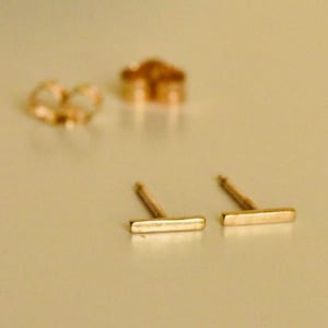Solid 9ct Gold Micro Bar Studs