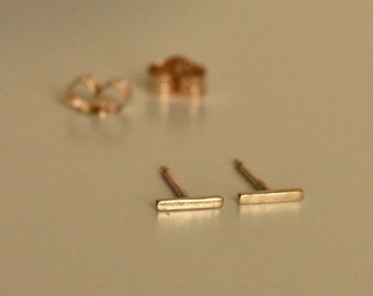 Solid 9ct Gold Micro Bar Studs