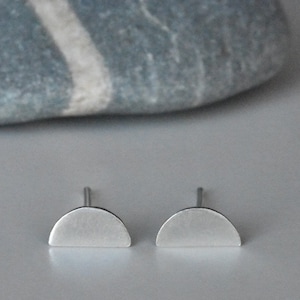 Half Moon Silver Studs