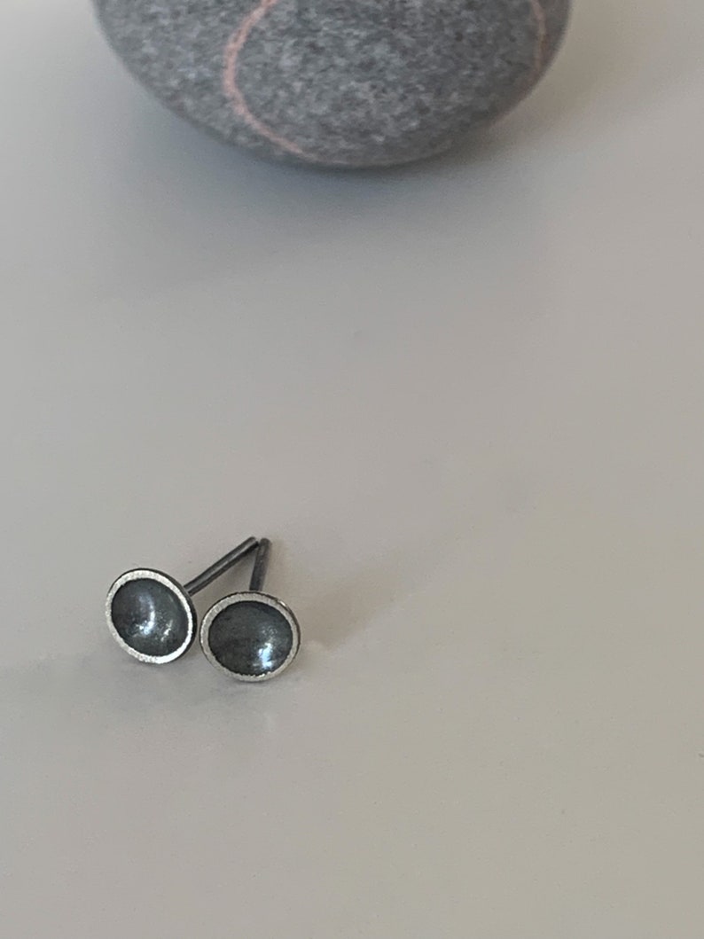 Oxidised Silver Domed Studs Small image 2