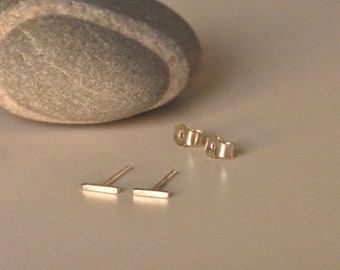 Silver Micro Bar Studs