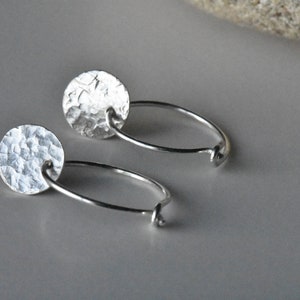 Chequer Textured Silver Coin Hoops image 4