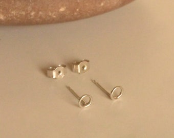 Micro Silver Circle Studs