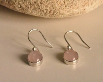 Oval Rose Quartz Earrings