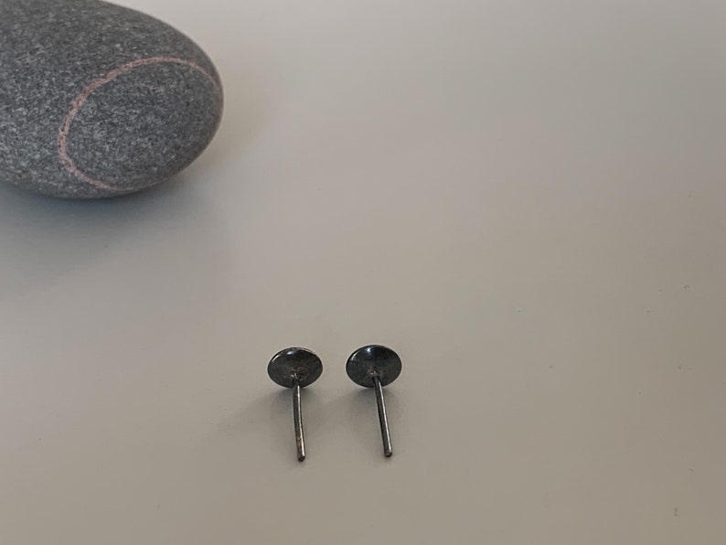 Oxidised Silver Domed Studs Small image 3