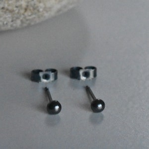 Oxidised Silver Micro Ball Studs image 1