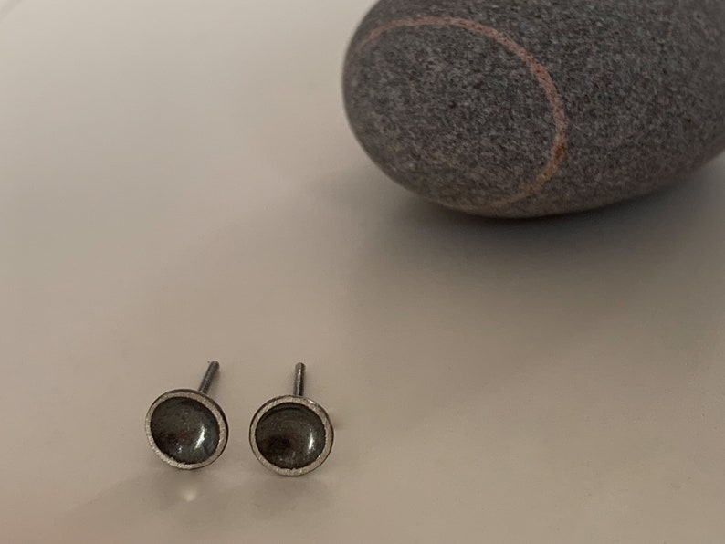 Oxidised Silver Domed Studs Small image 1