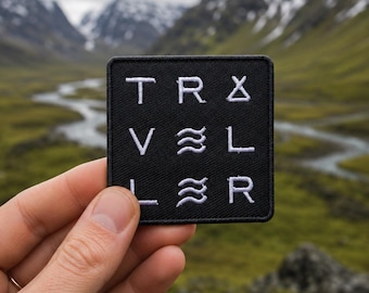 Vegvisir Patch Iron On, Viking Compass Embroidered Patch, Iceland Norse Symbol Patch, Traveler Protection Symbol, Backpack Patch - P011