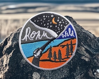 Reispatch, zwerven wilde camper wandelen opstrijkbare patches - outdoor patches avonturenpatch, kamp, outdoor, ontdekkingsreiziger patch, nationaal park- P015