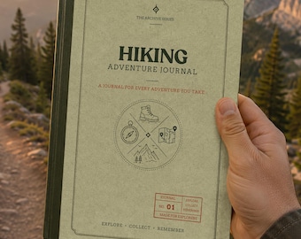 Hiking Journal, Personalized Adventure Notebook, Trail Log Book, Mountain Travel Journal, Custom Hiker Gift