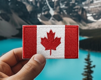 Reispatch, Canadese vlag patch, esdoornblad opstrijkbare patch, Canadese reispatch, outdoor natuur camping patch, avontuur patch - P028