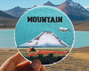 Reispatch, Patagonië-bergpatch, zwerver opstrijkbare ontdekkingsreiziger geborduurde patch, reispatch, parkavonturenkampeerpatch - P023