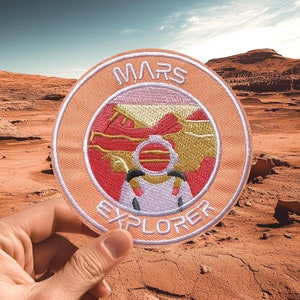 Travel patch, Mars Explorer travel Embroidered Patch iron on Travel Badge NASA Astronaut Space Mission adventure patch - P024