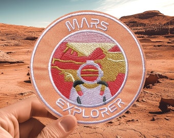 Reispatch, Mars Explorer-reisgeborduurde patch opstrijkbare reisbadge NASA-astronaut Space Mission-avonturenpatch - P024