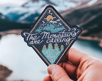 Travel patch, the mountains are calling patch, wanderer iron on explorer embroidered patch, national park patch, park adventure patch - P016