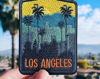 Reispatch, Los Angeles-patch, geborduurde opstrijkpatch Californië, retropatch, surferpatch, zomer, tropische patch - P026