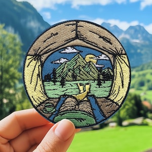 Reise patch, Wanderer-Wanderabenteuer-Patch, Bügelaufnäher, gesticktes Entdecker-Abzeichen, Abenteuer-Patch, Camping Aufnäher - P025