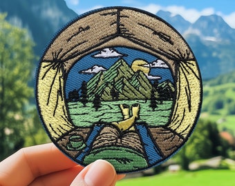 Reispatch, zwerver wandelen avontuur patch, opstrijkbare ontdekkingsreiziger geborduurde badge avonturenpatch, bergkamperen patch - P025