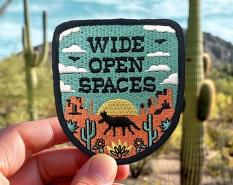 Reispatch, avonturenpatch voor zwerver woestijn, opstrijkbare ontdekkingsreiziger geborduurde badge avonturenpatch, patch Joshua Tree National Park - P017