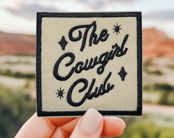 Reispatch, The Cowgirl Club-patch yee haw western-patch, howdy-patch cowgirl geborduurde patch, ranchleven, nationaal park - P018