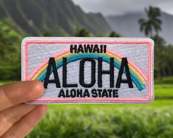 Reispatch, aloha hawaï-plaatpatch, aloha geborduurde opstrijkpatch, retropatch, surferpatch, zomer, tropische patch - P009