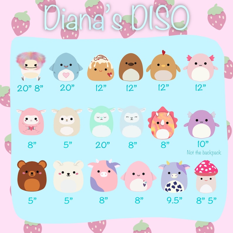 CUSTOM Squishmallows ISO DISO List Digital Pdf Download Etsy