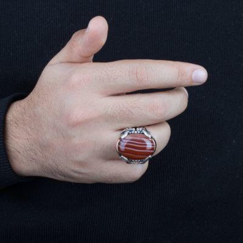 turkish jewelry silver,handmade jewelry,mens ring mens ring,red agate rings,mens gift,father gift men jewelry