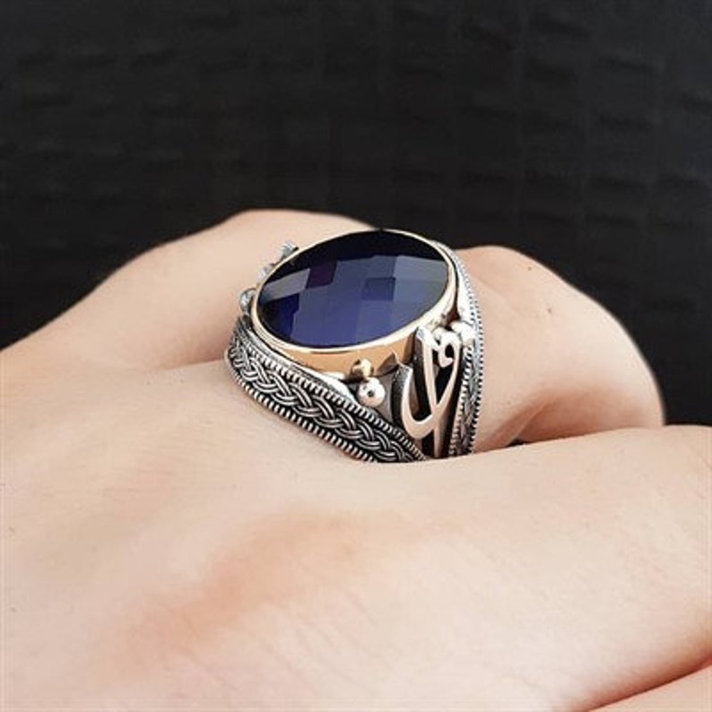 turkish jewelryhandmade jewelry, mens ring,blue topaz rings,mens gift,father gift mens gift men jewelry