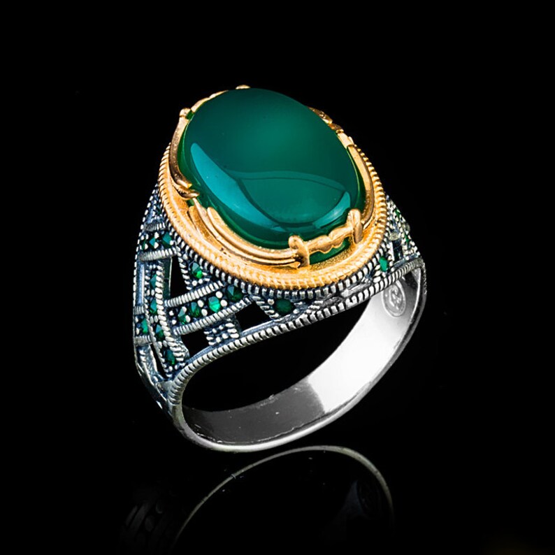 mens ring,Mens Ring,green agate,mens rings,mens gift,father gift turkish jewelry,handmade jewelry, mens gift men jewelry