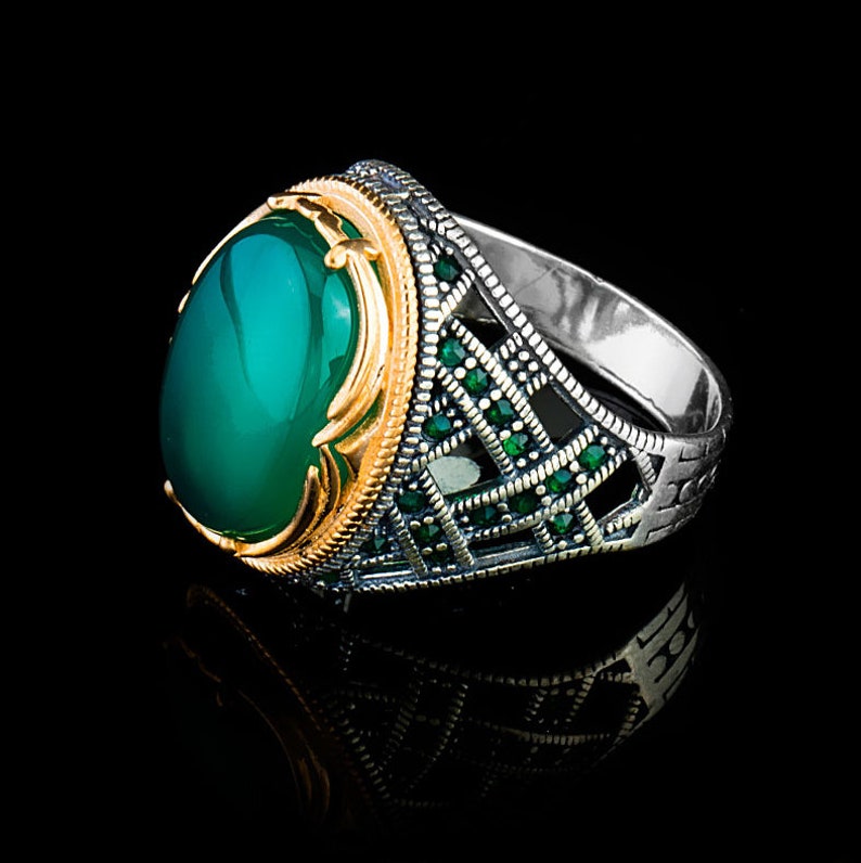 mens ring,Mens Ring,green agate,mens rings,mens gift,father gift turkish jewelry,handmade jewelry, mens gift men jewelry