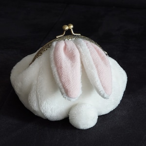 Größe M!! Niedliche Fluffy Rabbit, Metall Clip Geldbörse, Kuss Lock Geldbörse, Münzbörse, Geldbörse, Kaninchen, Münzbörse, Clipbörse, machen auf Bestellung