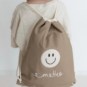 Kinderturnbeutel personalisiert mit Namen | Kindergarten Smiley