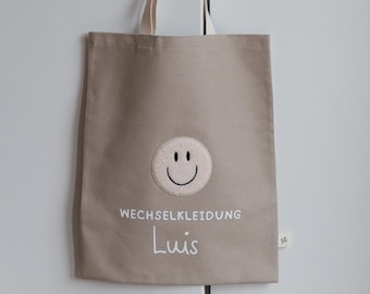 Change of clothes with name, personalized tote bag