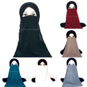 Elastic Half Niqab VEIL Various Colours Chiffon/georgette - Etsy