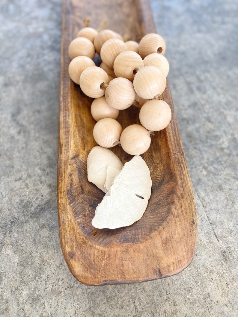 Extra Large Wood Bead Garland/xl Wood Beads/coffee Table Beads Etsy