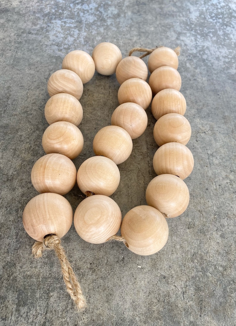 Extra Large Wood Bead Garland/xl Wood Beads/coffee Table Beads Etsy