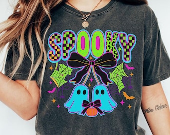 Halloween Ghost Spooky Png, Cute Boo Ghost Coquette Png, Halloween Png, Preppy Halloween Png, Checkered Ghost Halloween, Pumpkin Ghost Shirt