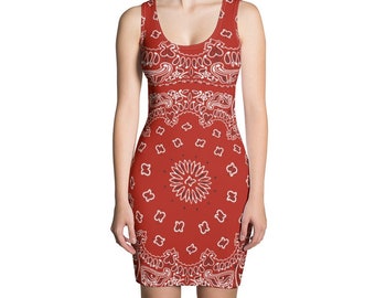 red bandana bodycon dress